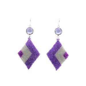 Purple Silver Earrings